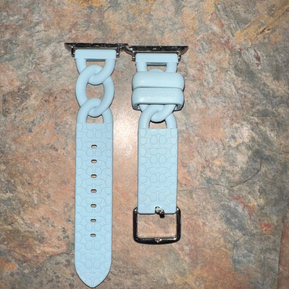 Coach Light Blue Silicone Apple Watch Band